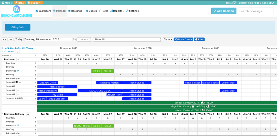 screenshot of Booking Automation